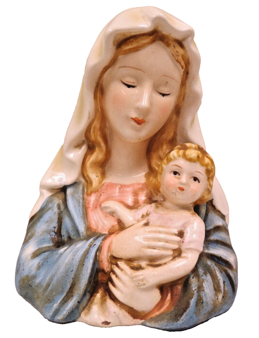 VTG Norcrest Japan Madonna & Child Figurine Ceramic Virgin Mary Baby Jesus 5"